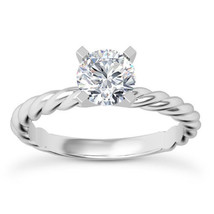 Diamond Bridal Ring Round Shape G SI1 Treated Certified 14K White Gold 1.5 Carat - £3,027.14 GBP