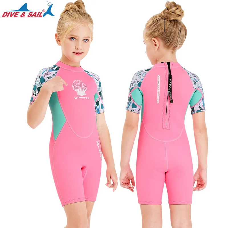 Sporting kids girls  Neoprene 2.5mm  Diving Suit Swimwear Girls Short Surfing Sw - £55.94 GBP