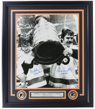Rare &quot;Bobby&quot; Clarke Bernie Parent Signed Framed Flyers 16x20 Cup Photo JSA - £154.50 GBP