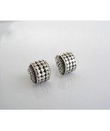 John Hardy Silver Curved Dot Earrings Studs Love Gift Cool Statement Hoo... - £235.68 GBP