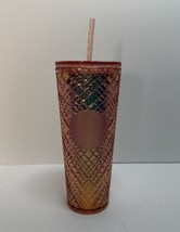 Starbucks Rose Gold Jeweled Tumbler Cold Cup Winter 24 Oz. Tumbler New - £23.56 GBP