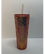 Starbucks Rose Gold Jeweled Tumbler Cold Cup Winter 24 Oz. Tumbler New - £23.66 GBP