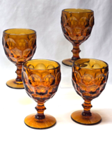 Vintage Imperial Glass 5.625&quot; Beverage Goblets Provencial Dark Amber - Set Of 4 - $28.69