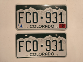 Colorado 2019 Auto License Plate Set #FCO-931 Collector Man Cave Pub Wal... - $46.50 CAD