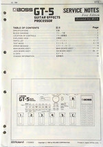 Boss GT-5 Guitar Effects Pedal Original Service Notes Schematics Parts L... - £31.13 GBP