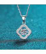 GRA Certified Happy Four Leaves 0.5ct Moissanite S925 Pavé Dancing Necklace - $1,876.50 MXN