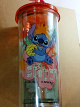 NIB Disney Lilo & Stitch "Kauai, Hawaii" Tropical Carnival Cup w Lid and Straw - $11.30