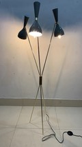 Midcentury Style Brass and Black and White Lacquered Tripod Floor Lamp Stilnovo - £507.46 GBP