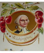 George Washington Portrait &amp; Cherries, Battle Scene Antique Patriotic Po... - $11.80