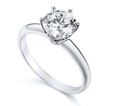 2ct Solitaire LC Moissanit Verlobungsring 14K Weiß Vergoldet Silber - £151.26 GBP