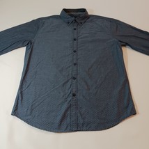 Rugby University Men's Gray Cotton Blend Geometric Print Button Down Shirt Sz M image 4