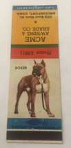 Vintage Matchbook Cover Matchcover Dog Boxer Acme Awning  &amp; Shade Bridge... - $2.85