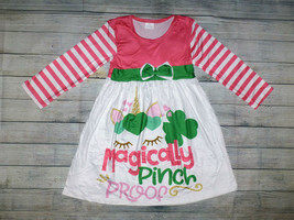 NEW Boutique St Patricks Day Unicorn Girls Long Sleeve Dress - £7.96 GBP