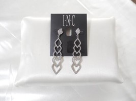 INC 2-7/8&quot; Silver-Tone Pave Kite Linear Drop Earrings D167 $34 - £13.14 GBP