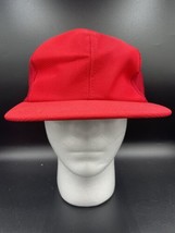 Vtg Trucker Blank Hat 90&#39;s Solid Cap Red Youngan Snapback Mesh Medium / Large YA - £10.63 GBP
