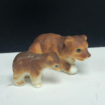 Bone China animal miniature figurine vintage grizzly kodiak bear cub mix... - $20.69