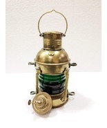 Nautical Antique 10&quot; Ship Lamp Boat Green Oil Lantern Maritime Collectib... - £40.12 GBP