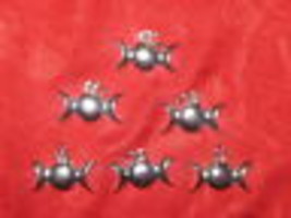 Lot Of 6 Mini 18MM Silver Triple Phases Of The Moon Goddess Pendant Charms - £11.05 GBP