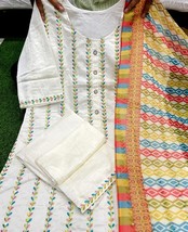 Readymade Pant Suit with dupatta Indian cotton silk Party wear Size 38-46 - £50.37 GBP