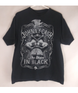 Johnny Cash The Man In Black Men&#39;s 100% Cotton Graphic T-Shirt Size Large - $182.14 MXN