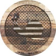 Corrugated Snail on Wood Novelty Metal Mini Circle Magnet CM-1033 - $12.95