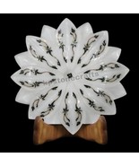 9&quot;x9&quot; Marble Lotus Leaf Bowl with Scagliola Art Work – Handmade Decorati... - $466.66