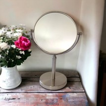 Broyhill Magnifying Makeup Mirror 8&quot; Double Sided Vanity Tabletop Mirror Nickel - £23.35 GBP