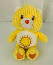 8&quot; Corduroy Ribbed Care Bear Plush 2004 Bear Yellow Plush Funshine Sunshine - $19.79
