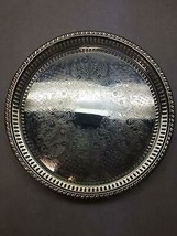 WS BLACKINTON Silver Plated SERVING Tray Pierced gallery ROUND Floral  S... - £35.58 GBP