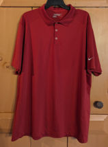 Nike Polo Shirt Men&#39;s 2XL Dark Red Short Sleeve Dri-Fit Golf Tour Perfor... - $19.30