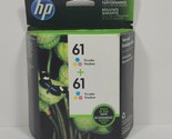 HP 61 Tri-Color Ink Cartridge CZ074FN 2 x CH562WN OEM Factory Sealed Foi... - $29.98