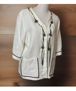 Woman’s Vintage KontRast Western Blazer 3/4 Sleeve Shirt Toggles Ropes S... - $37.88