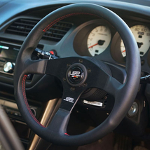 Racing JDM Mugen Steering Wheel 350MM 14Inch Super Fiber Leather Flat Drift  - £70.61 GBP