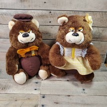 1984 Animal Toy Imports INC Bear Couple Great Shape Plush Bears - $39.55
