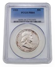 1953 50C Franklin Demi Dollar Preuve Classé Par PCGS Comme PR64 - $3,208.19 MXN