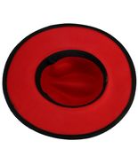 Red Bottom Black Top Fedora Wide Brim Panama Cowboy Hat UNISEX - £32.83 GBP