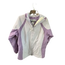 Columbia Womens Size Large Windbreaker Hooded Jacket Coat Mid Lenth Purple Lilac - £18.31 GBP