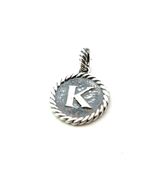 David Yurman Letter K Amulet Sterling Silver Estate DY734 - $287.10