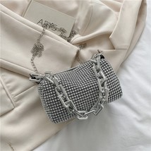 Women INS Fashion Rhinestone Square Bag Ladies Messenger Bag Designer  Chain Sho - £14.50 GBP