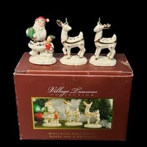 Lenox China Santa Claus &amp; 2 Reindeer 2006 Mistletoe Park Village Treasures Box - £234.17 GBP