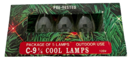 Vintage Christmas Light Bulbs Vintage Lamp Clear C-9 1/4 120V Replacement Set 9 - £6.38 GBP