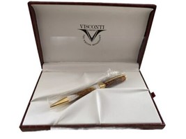 Visconti Firenze Opera Ballpoint Amber Honey Pen Marbled Leather Box NEW... - $199.00