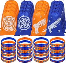 48 Pcs Dart Battle Party Supplies Includes 24 Silicone Wristbands, 24 Party - £30.92 GBP