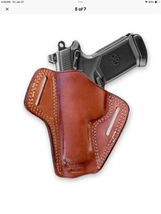 Fits FN FNX 45 Tactical 5.3”BBL Threaded Barrel Leather Belt Holster #1314# RH image 5