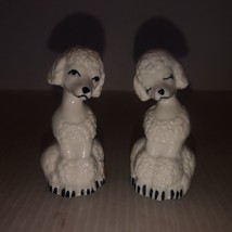 Vintage Brinns White Bone China Poodle Salt and Pepper Shakers 2.5 inch - £8.20 GBP