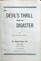 The Devil&#39;s Thrill Ends in Disaster by Mrs. Oliver Greene / Gospel Hour Pamphlet - £8.93 GBP