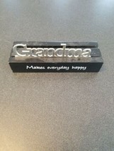 wood and metal Grandma makes everyday happy desk paperweight - £6.14 GBP