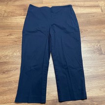 Talbots Heritage Navy Blue Cropped Chino Pants Womens Size 10 Side Zip - £23.40 GBP