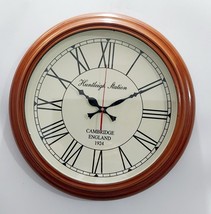 Vintage Brown Round Vintage Wooden Wall Clock Old Style Clock Home Decorative - £52.64 GBP+