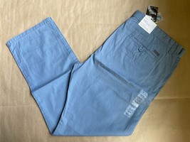 Calvin Klein Cotton Pants Size: 38 X 30 New Ship Free Flat Front Body Fit Blue - £62.25 GBP